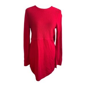 J. Jill Red Wool Blend Long Sleeve Knit Mini Dress XS Quiet Luxury Office Career